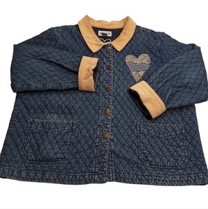 Haiks Vintage Plus Size Barncoat Denim Quilted Jacket Embroidered Granola Girl